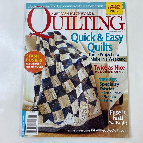 American Patchwork & Quilting Magazine August 2009 Issue 99 Quick & Easy Quilts - Picture 1 of 7